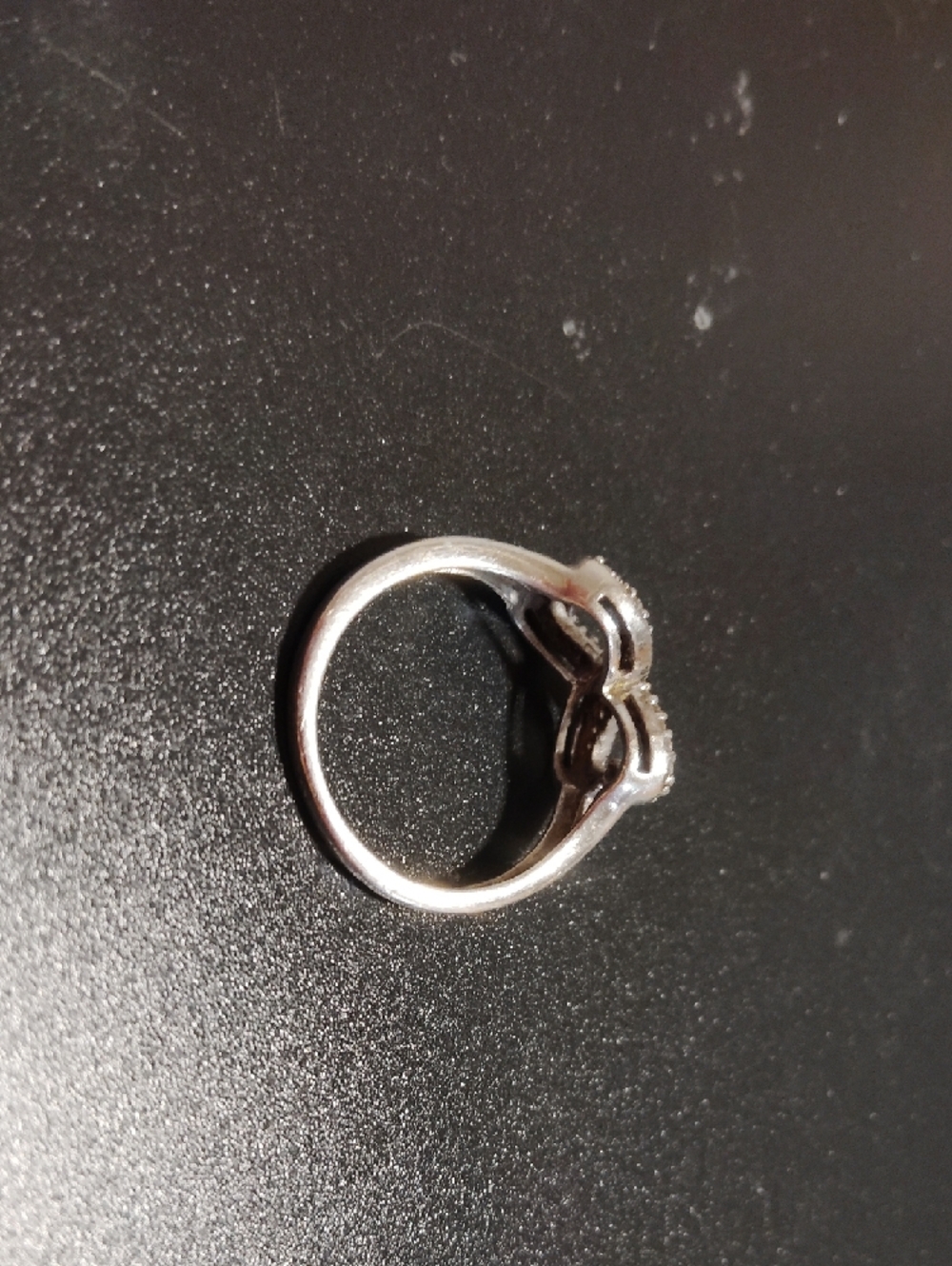 Zales Silver Infinity Heart Ring with CZ Accents - Picture 2 of 2